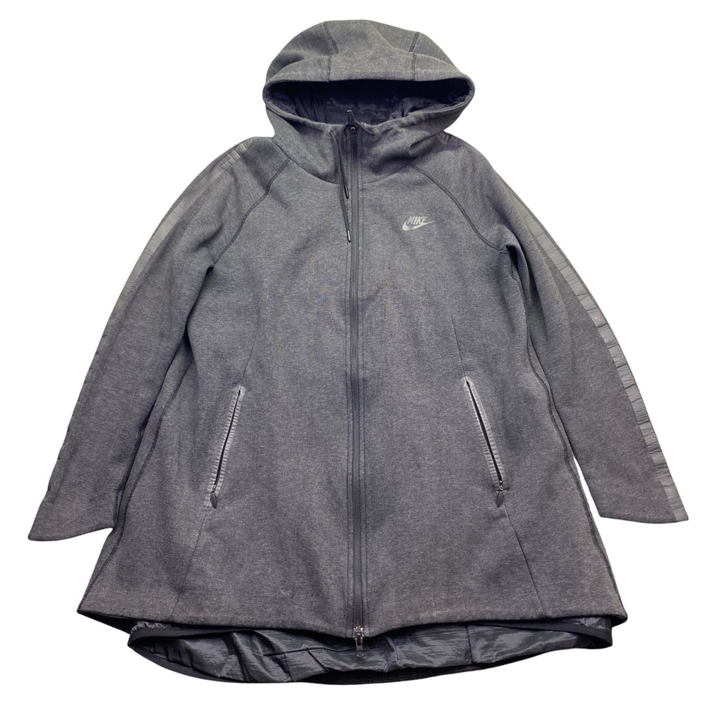 Nike Sportswear Aeroloft Tech Fleece Down Jacket Women Large Gray - Faded